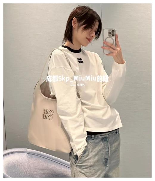 miumi~24早春系列白色字母logo 长袖T恤 商品图6