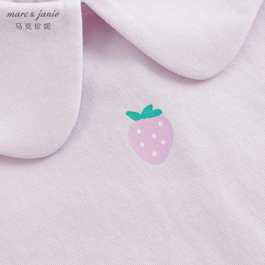 【凉感透气】马克珍妮女童娃娃领草莓短袖T恤上衣夏装新款240776 商品图4