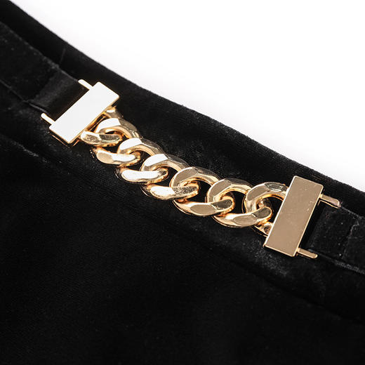 法式显瘦，丝绒拼亮片蕾丝上衣+高腰开叉半身裙两件套WLZD-2405110 商品图3