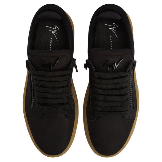 Giuseppe Zanotti 男士金属签名徽标低帮休闲运动鞋 黑色 RM40005003 商品图3