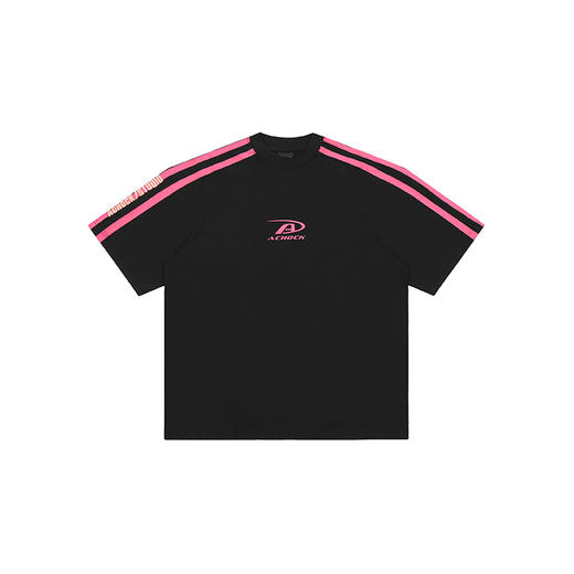 【🔥庞博文同款】潮牌拼接拼条印花重磅纯棉T恤美式高街宽松短袖 商品图3