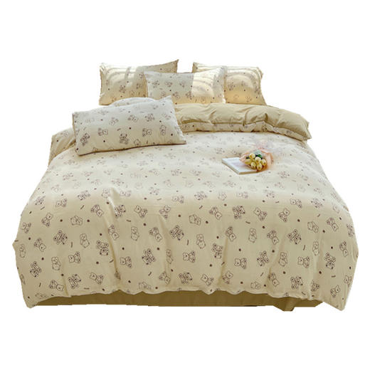 A类母婴级棉麻双层纱法式水洗加厚四件套 商品图4