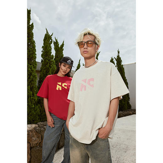 【Achock官方店】潮高街手写标语印花圆领五分袖美式嘻哈短袖T恤 商品图4