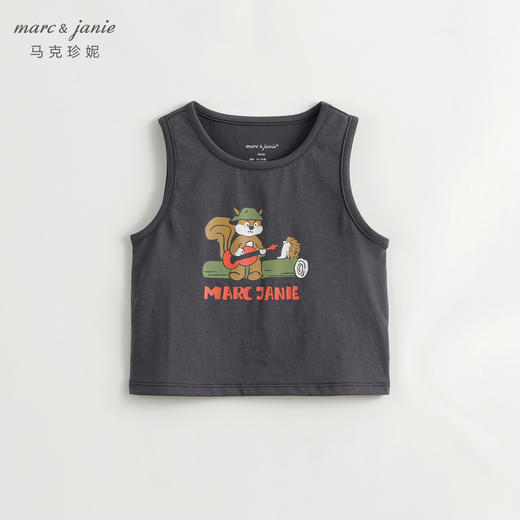 【凉感透气】马克珍妮男女童城市户外露营松鼠背心夏装新款240383 商品图3