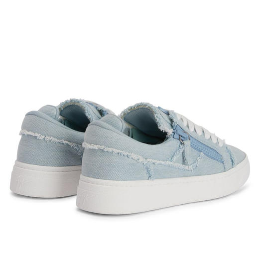 Giuseppe Zanotti 女士金属签名徽标 Gz94 牛仔布低帮休闲运动鞋 蓝色 RS40005001 商品图2