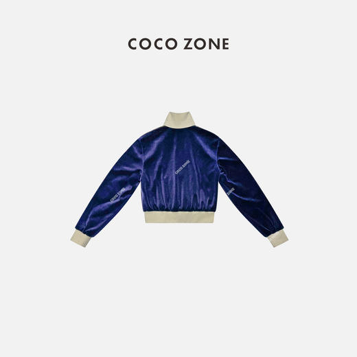 COCO ZONE2024时尚条纹撞色拼接外套立领拉链短款上衣CC2A0269 商品图1