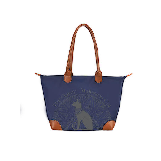 大英博物馆 盖亚·安德森猫系列 轻便手提饺子包 斜挎包 米色 蓝色 商品图7