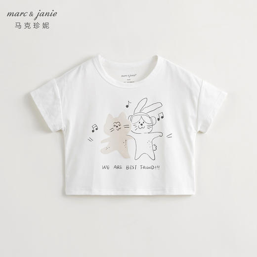 [棉感速干]马克珍妮女童动物涂鸦宽松短袖T恤上衣夏装新款240778 商品图2