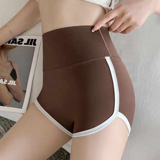 【清凉透气冰丝，显瘦提臀三分鲨鱼裤】冰丝鲨鱼皮面料，亲肤透气，高弹收腹提臀塑性女外穿夏季薄款，撞色拼接三分芭比骑行裤瑜伽打底短裤QQ 商品图1