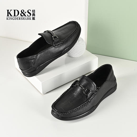 2024经典鲨春季男鞋一脚蹬休闲通勤百搭皮鞋KW269-D14021 商品图2