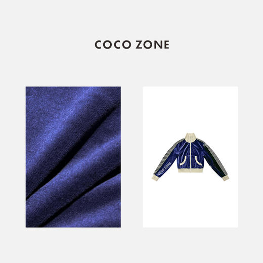COCO ZONE2024时尚条纹撞色拼接外套立领拉链短款上衣CC2A0269 商品图2