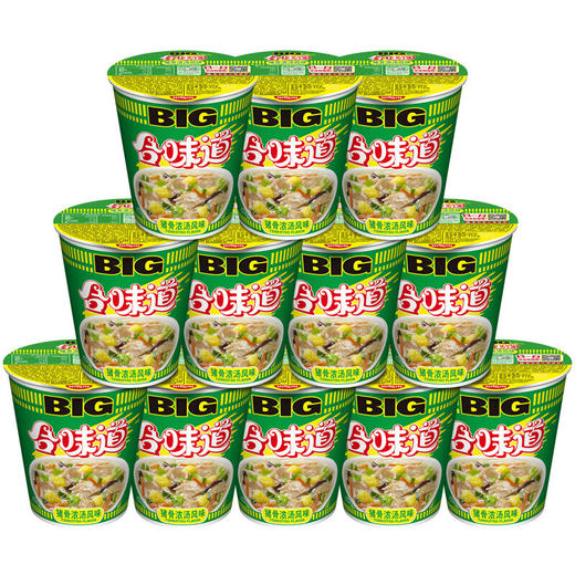 日清方便面 BIG合味道猪骨浓汤风味110g*12杯整箱装大杯日清面 商品图1