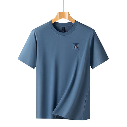 【含桑蚕丝】罗蒙男士夏季亲肤柔软男t恤简约舒适短袖t恤男休闲潮流短袖男 商品图1