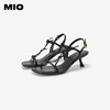 MIO米奥夏季方头高跟时装凉鞋牛皮革简约气质夏日清爽凉鞋M243141502 商品缩略图3
