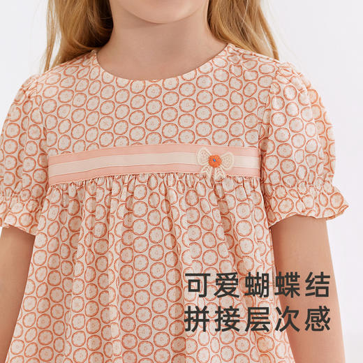 【商场同款】英氏儿童连衣裙春夏纯棉女童印花公主裙新款裙子 商品图2
