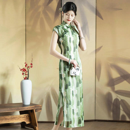 2024新款夏季年轻款新中式改良国风修身气质小清新旗袍KK2333 商品图2
