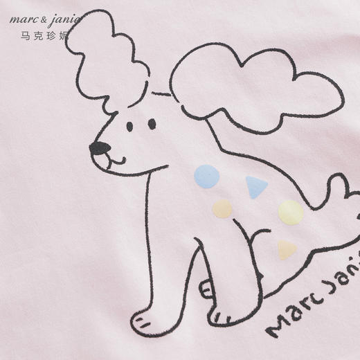 [棉感速干]马克珍妮女童动物涂鸦宽松短袖T恤上衣夏装新款240778 商品图4