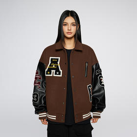 【Achock官方店】美式高街重磅植绒棒球服潮牌秋冬款夹克外套男女