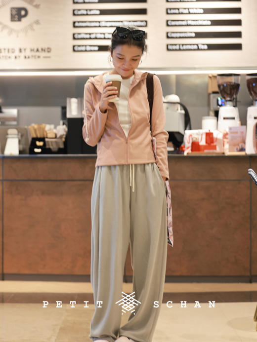 PETIT SCHAN小闪 CLO#461 citywalk 城市漫步 棉锦圈圈纱轻运动直筒休闲卫裤 商品图5
