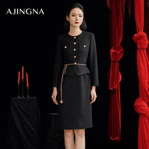 【商场同款】阿菁娜春季新款修身小香风款连衣裙A29C112030 商品图0