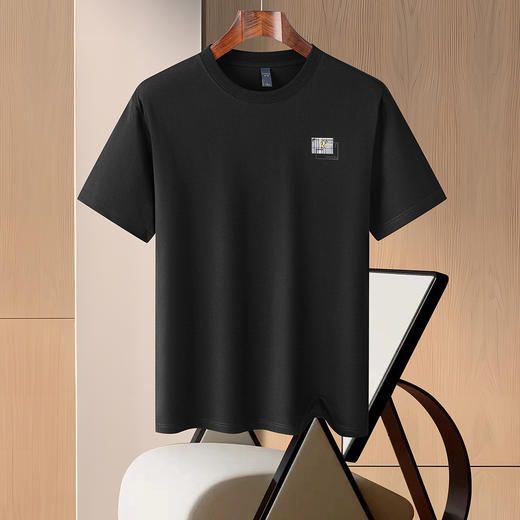 【含桑蚕丝】罗蒙夏季百搭休闲男士T恤时尚简约短袖t恤男舒适圆领短袖男 商品图3