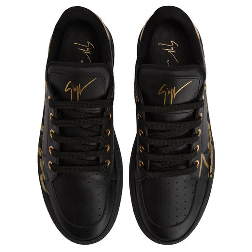Giuseppe Zanotti 男士签名徽标印花低帮休闲运动鞋 黑色 RM40006002 商品图3