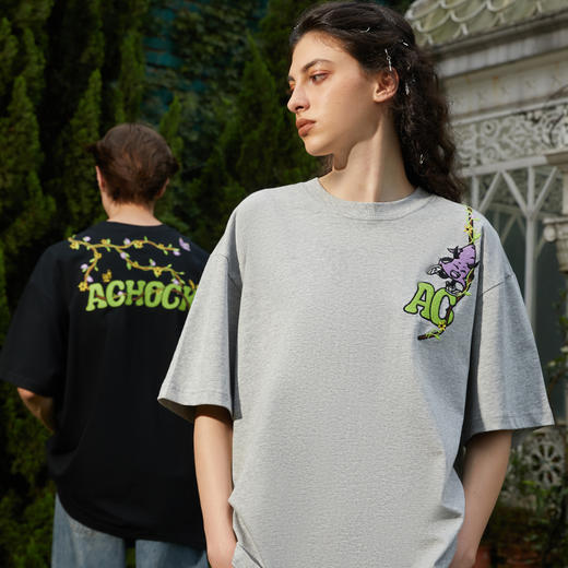 【Achock官方店】小恶魔爬藤美式嘻哈趣味短袖情侣T恤 商品图3