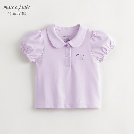 【凉感快干】马克珍妮女童甜美泡泡袖短袖polo衫夏装新款240595 商品图1