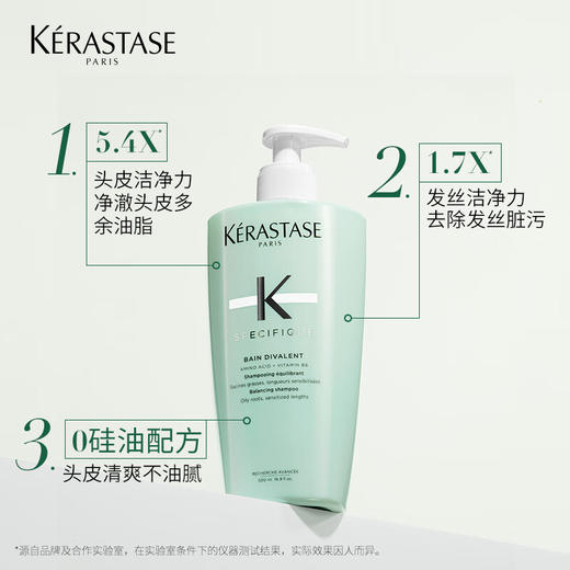 卡诗（KERASTASE）头皮系列新双重功能洗发水 500ml 氨基酸 无硅油 温和清洁 清爽控油蓬松 商品图1