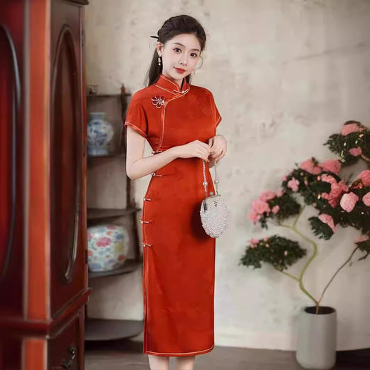 老上海年轻款少女日常素雅高端旗袍连衣裙GSJ816 商品图3