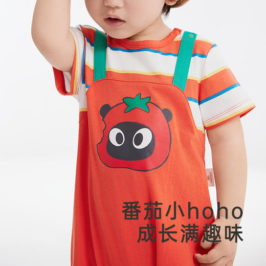 英氏童装哈衣短袖透气婴幼儿连体衣夏季男宝假两件衣服新款 商品图1