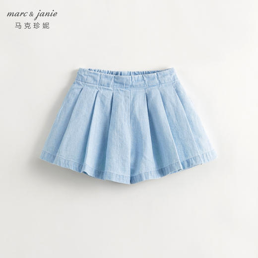 马克珍妮女童甜美A字百褶牛仔裙裤 儿童纯棉裤子夏装新款240617 商品图4