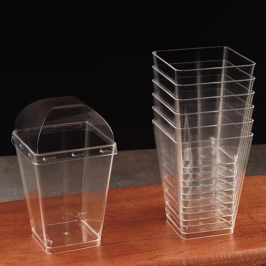带盖【高梯形】慕斯杯 5个/25个 慕斯杯木糠杯布丁杯果冻杯酸奶杯一次性塑料杯 商品图2