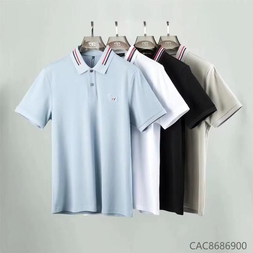 轻奢翻领短袖T恤男士夏季透气半袖撞色刺绣polo衫    XLM-CAC8686900 商品图2