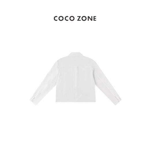 COCO ZONE 100亚麻女士polo领衬衫春夏季气质长袖衬衣 CC1A0621 商品图1