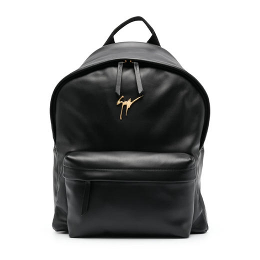 Giuseppe Zanotti 男士金属签名徽标皮革双肩包 黑色 IBU2001001 商品图0