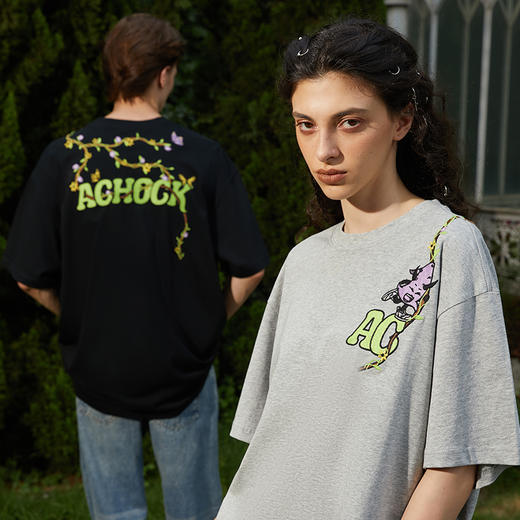 【Achock官方店】小恶魔爬藤美式嘻哈趣味短袖情侣T恤 商品图1