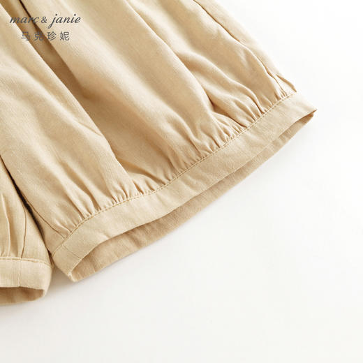 马克珍妮女童清凉五分亚麻灯笼裤儿童裤子2024年夏装新款240858 商品图4