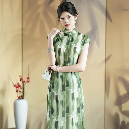 2024新款夏季年轻款新中式改良国风修身气质小清新旗袍KK2333 商品图1