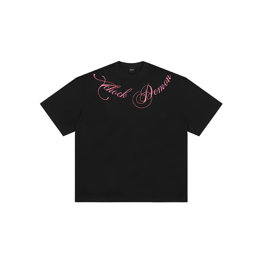 【Achock官方店】潮牌街头花体字印花T恤美式潮牌情侣圆领短袖男 商品图3