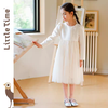littletime女童轻奢珍珠2024新春款法式小香风纱纱A摆连衣裙 商品缩略图0