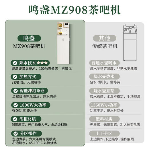 鸣盏即热茶吧机饮水机 家用智能熟水泡茶机MZ908[福利品] 商品图1