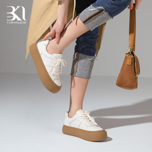 BAKERLOO舒适厚底系带德训鞋小白鞋女鞋 商品图3