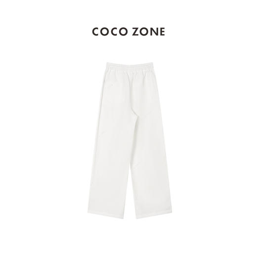 COCO ZONE 通勤风棉麻混纺休闲裤松紧腰系绳夏季直筒裤 CC1A0622 商品图1