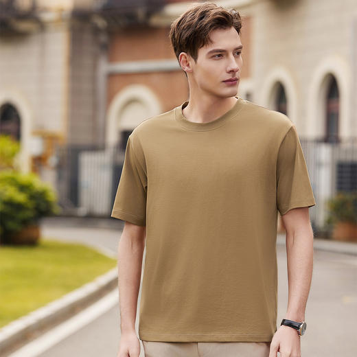 罗蒙男士夏季短袖t恤男大众休闲短袖男舒适圆领时尚男士t恤 商品图4