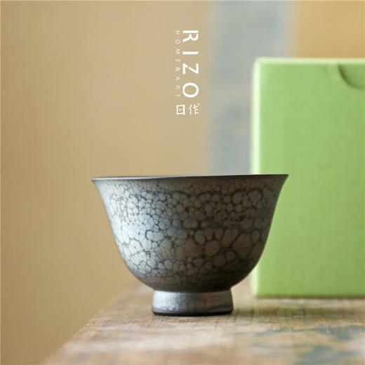 日本进口常滑烧天目茶杯 梅原昭二昭龙作手工杯 商品图0