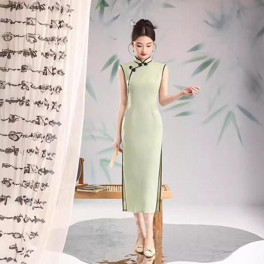 新中式国风，改良无袖气质长款旗袍XL-00197 商品图4