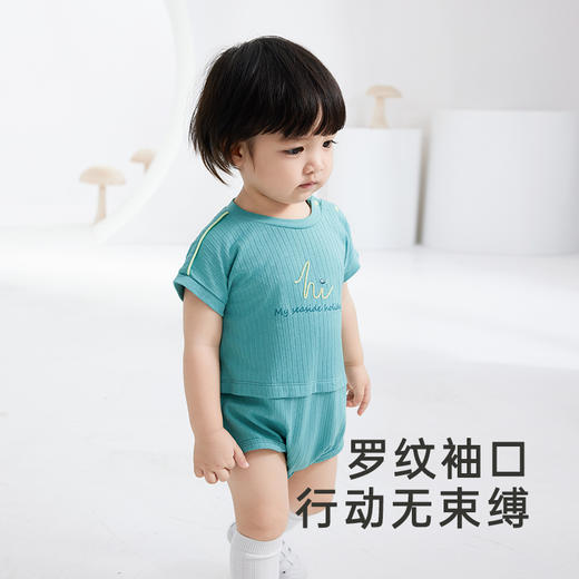 【商场同款】英氏新生儿连体衣男宝无袖婴儿衣服新款包屁衣 商品图3