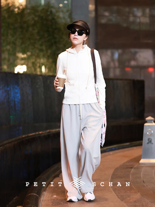 PETIT SCHAN小闪 CLO#461 citywalk 城市漫步 棉锦圈圈纱轻运动直筒休闲卫裤 商品图6