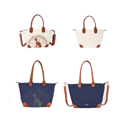 大英博物馆 盖亚·安德森猫系列 轻便手提饺子包 斜挎包 米色 蓝色 商品图5